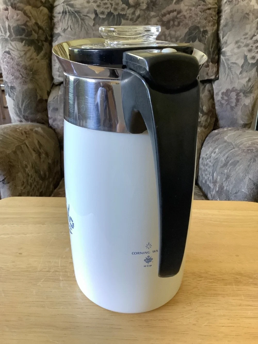 Corning Ware Blue Cornflower 10-Cup Decorative COFFEE POT Percolator NO CORD #1